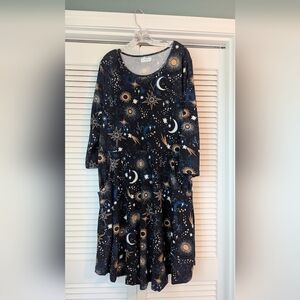 Stellar Night Sky Long Sleeve Dress